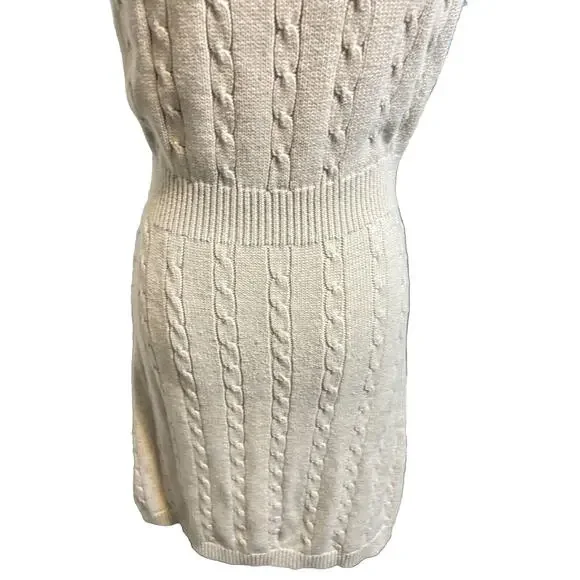 Athleta Womans Medium Cable Knit Sweater Dress Classic Retro Casual Academia - Picture 9 of 10